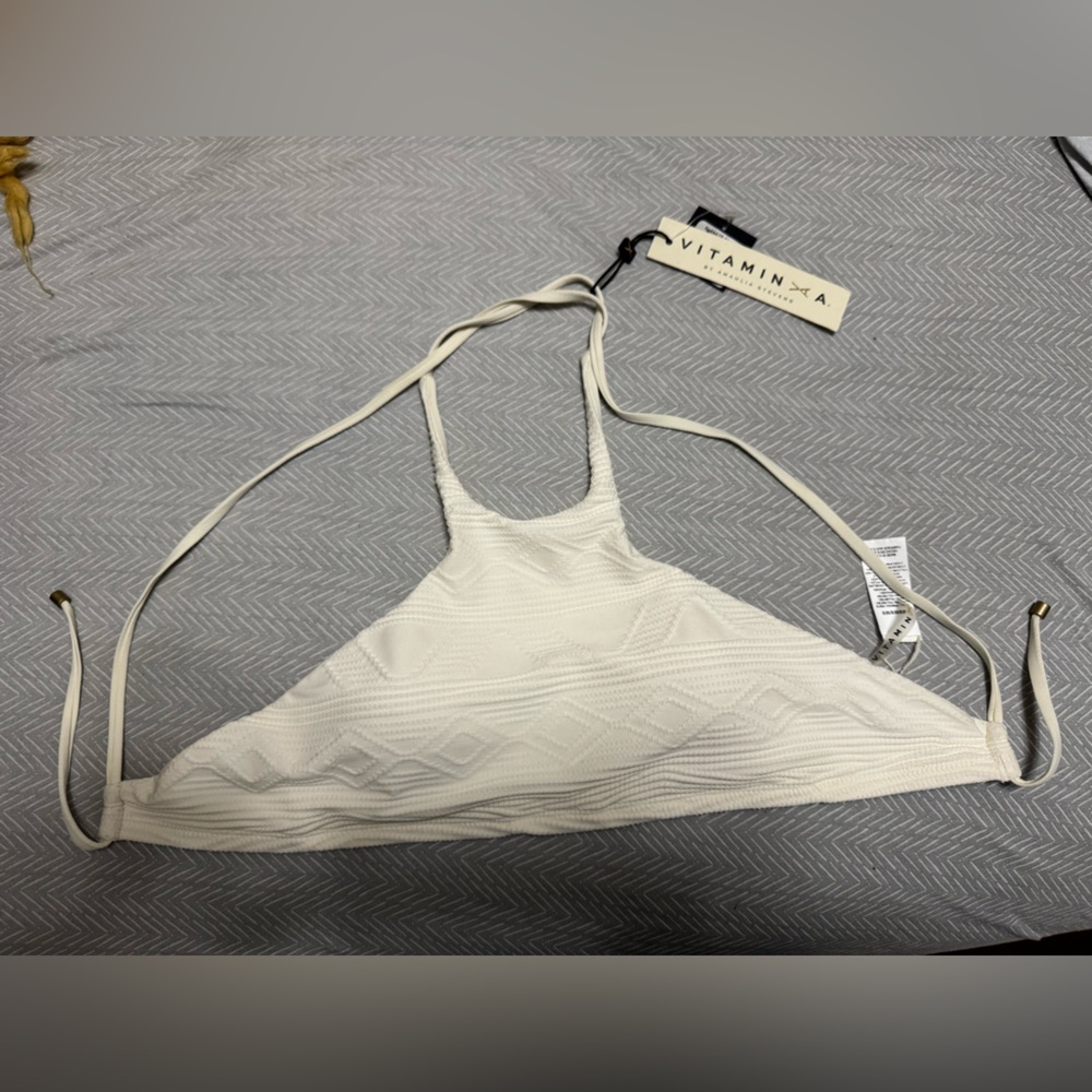 Vitamin A Ivory Textured Bikini Top